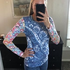 Sundance two toned long sleeve top size M